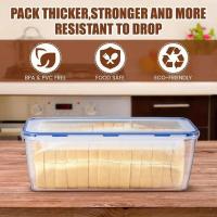Caja De Almacenamiento De Pan De Plástico Tapa Airtight Contenedor De Alimentos Organizador De Cocina Para Panecillos Y Sandwiches - details 6
