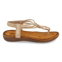 Davinia Shoes Sandalia Plana de Mujer, Comodas, de Estilo Esclava, con  Detalle Metalico en el Empeine, y Cierre Elastico en el Talon, Primavera Verano 2021 Shoes&Blues.es VR1-260-Kaki - details 1