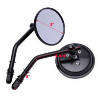 Espejo Retrovisor De Motocicleta 8mm Negro/Cromo Corto 3" Para Harley Dyna Bobber Chopper Estilo Antiguo 1982-2018 Accesorios De Lado De Aluminio - details 2