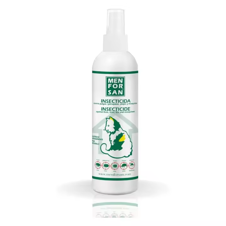 Menforsan Spray Insecticida para Entorno de los Gatos - 250 ml - Perfumado - No mancha - Incoloro - Baja Toxicidad - 1