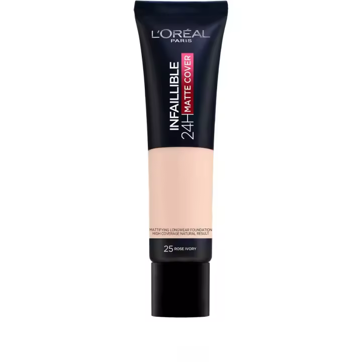 L`Oréal Paris Infaillible 24H Matte Cover Foundation, 25 Rose Ivory - 1