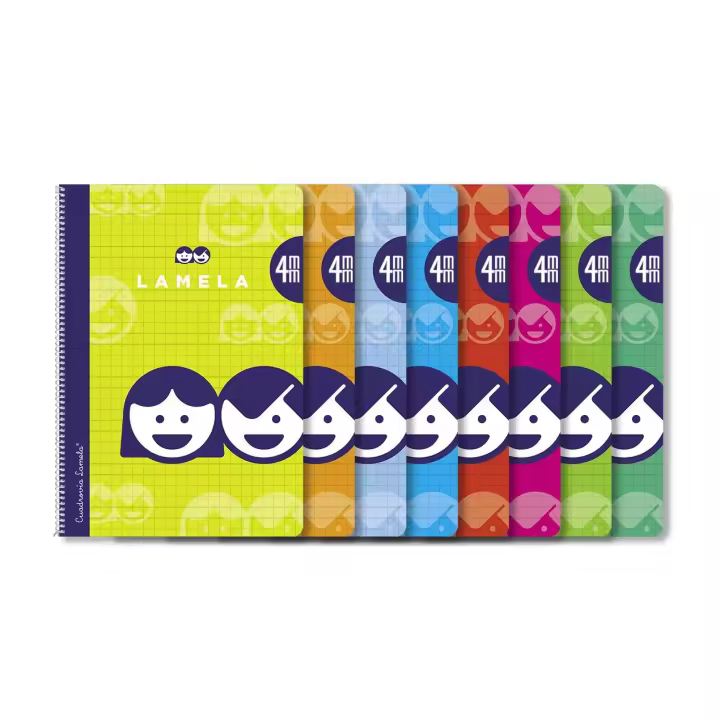 Lamela Cuaderno Espiral 4º (Cuarto) Cubierta Cartoncillo Plastificado 40H 70grs Cuadrovía 4mm (Pack de 10) - 1