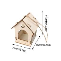 Caja De Pájaros De Madera Miniatura Para Exterior Casa Colgante Para Pájaros DIY Pintura Decoración De Jardín Cova Para Papagayo - details 19