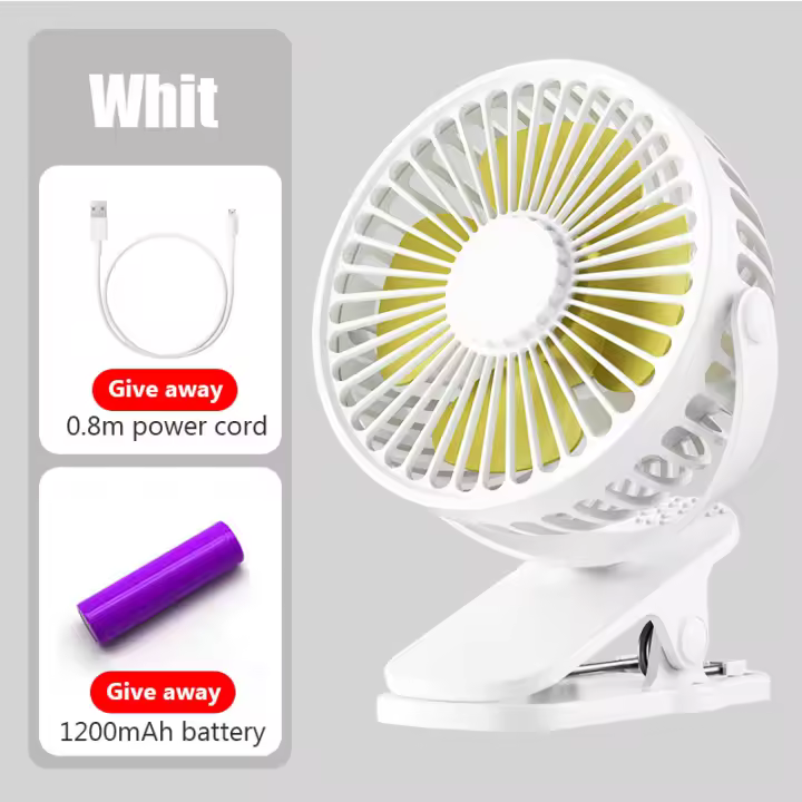 Mini Ventilador de Clip de mano USB portátil, conveniente y Ultra silencioso, eléctrico, recargable, lindo Ventilador de refrigeración pequeño para estudiantes - 1