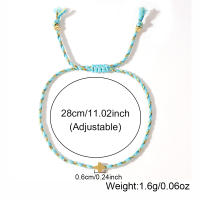 Pulsera De Mujer Bohemia Con Cordón De Algodón Y Plata De Oro 18K En Cobre Moda Y Joyería Colores Variados - details 3