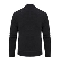 Chaqueta De Punto Para Hombre 2023 Cuello Erguido Gruesa Y Cálida Cardigan Suéter Casual Abierta Por Cremallera Manga Larga - details 27