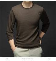 Camiseta De Manga Larga Para Hombre De Otoño Primavera Estilo Casual Sólido Calidad Superior Tops Básicos Clásicos Para Hombres - details 12