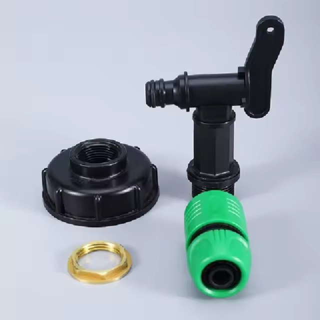 Adaptador De Grifo De Tanque IBC Duradero Tapa S60*6 Hilo Crudo a Conector 1/2' 3/4' Válvula De Repuesto Para Jardín Y Hogar - 1