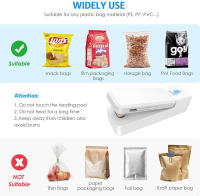 Selladora De Bolsas Mini Recargable Portátil 2 En 1 Selladora Y Cortadora Para Bolsas De Plástico Aperitivos PVC Picnic Al Aire Libre - details 7