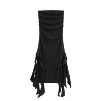 Vestido Asimétrico De Hombro Solo Para Mujer Primavera/Verano Moda Europea Y Americana Slim Fit Cintura Ajustada Irregular - details 1