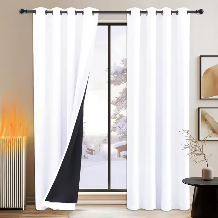PONY DANCE Cortinas Opacas Termicas Aislantes Frio y Calor Cortinas Dormitorio 2 Piezas 140x245 CM Cortinas 100% Blackout con Ojales Cortinas Dobles Opacas Ventanas, Beige Claro - 1
