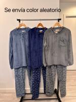 Pijama Hombre Invierno, Pijama coralina 2 Piezas de Manga Larga  Pijama Coralina de Hombre Otoño-Invierno de Manga Larga Polar Calentito Super Suave, Conjunto de Pijama Súper Cómodo para Dormir y Estar en Casa - details 0