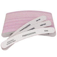 10Pcs Archos De Uñas Curvos Doble Cara 80/80 100/100 100/180 Emery Board Lavables Grey Buffer Para Cuidado De Las Uñas - details 0
