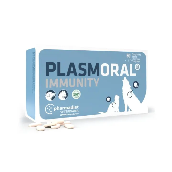 PHARMADIET - Plasmoral Immunity (60 comprimidos) - Ayuda al funcionamiento normal del sistema inmunitario en Perros y Gatos - 1