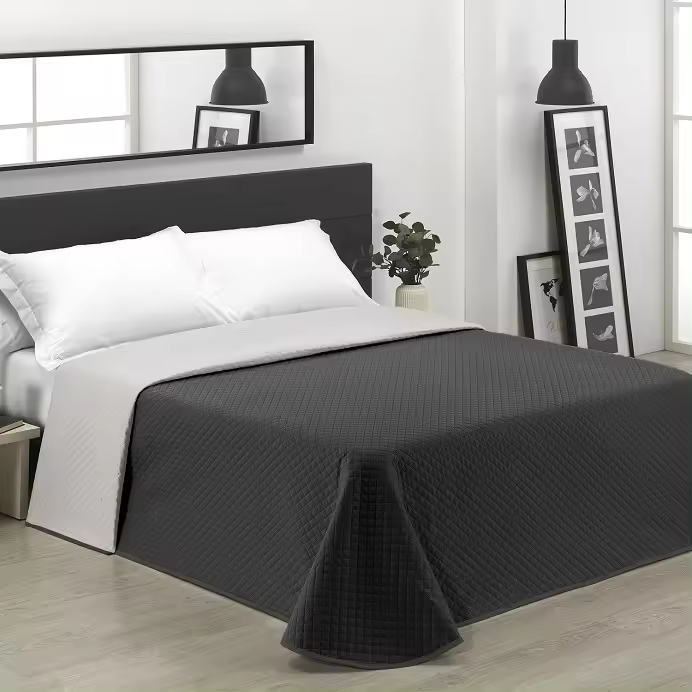 Colcha Bouti Reversible de Verano con Cojines Rombitos Gris/Antracita Dhestia Home Comprar Colcha Bouti Reversible de Verano con Cojines Rombitos Gris... 00171 - 1