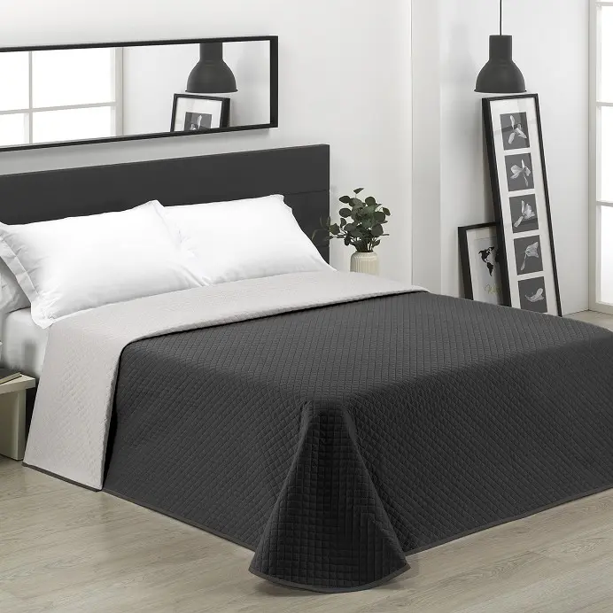 Colcha Bouti Reversible de Verano con Cojines Rombitos Gris/Antracita Dhestia Home Comprar Colcha Bouti Reversible de Verano con Cojines Rombitos Gris... 00171 - 1