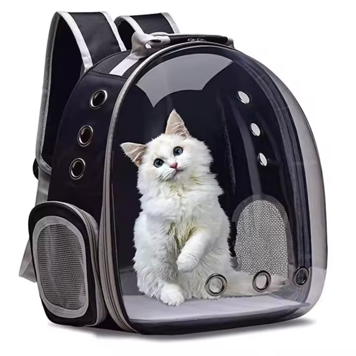 Bolsa de Transporte Ventilada Portátil para Gatos Pequeños Mochila para Gatos Transparente Portador de Mascotas - 1