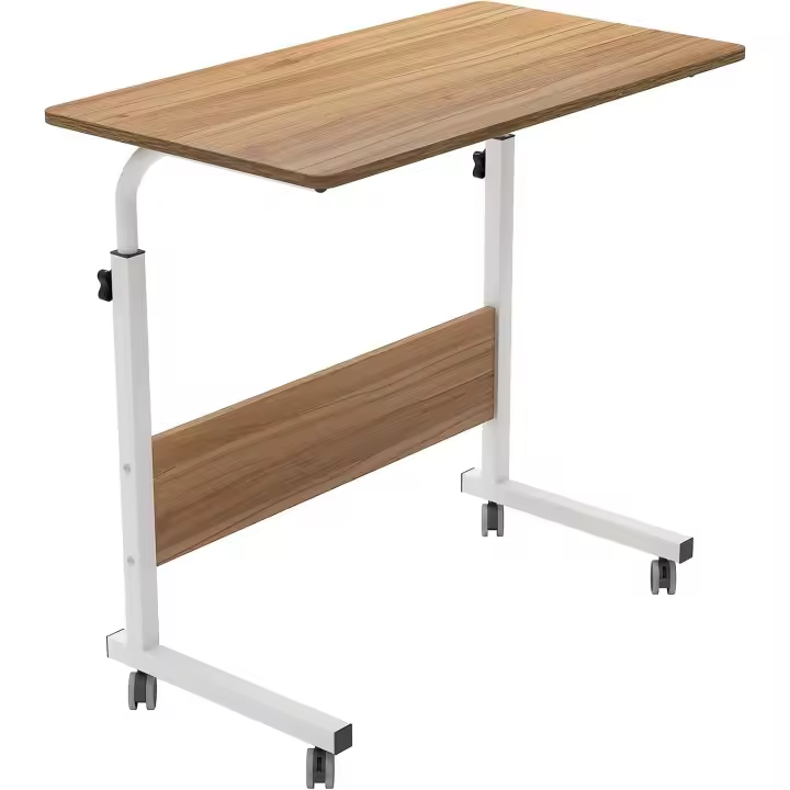 SMALLRUN  Mesa   Escritorio con Ruedas  y Panel de Madera de Partículas Mesa de Escritorio Altura Ajustable Mesa de Ordenador 60X40cm - 1