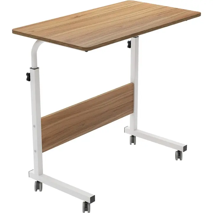 SMALLRUN  Mesa   Escritorio con Ruedas  y Panel de Madera de Partículas Mesa de Escritorio Altura Ajustable Mesa de Ordenador 60X40cm - 1
