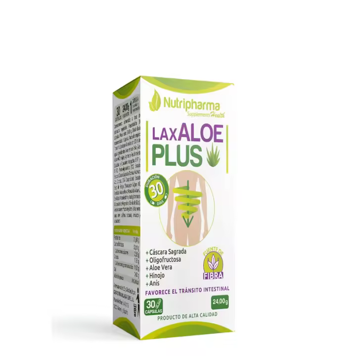 LAXALOE PLUS | 30 días | Combate el Estreñimiento de la Forma Más Natural y Efectiva | NUTRIPHARMA SUPPLEMENTS LAXALOE PLUS - 1