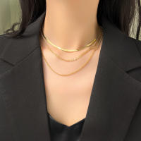 Collar De Acero Inoxidable 316L Color Oro Para Mujer Cadena Tríptica 2022 Tendencia De Calle Punk Joyería Resistente Al Rust Never out of Style - details 4