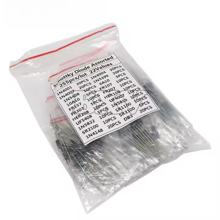 Kit De Diodos Arrancadores Rápidos 255PCS 1N4001 1N4004 1N4007 1N5408 UF4007 FR307 1N5819 1N5822 6A10 10A10 Para Electrónica - 1