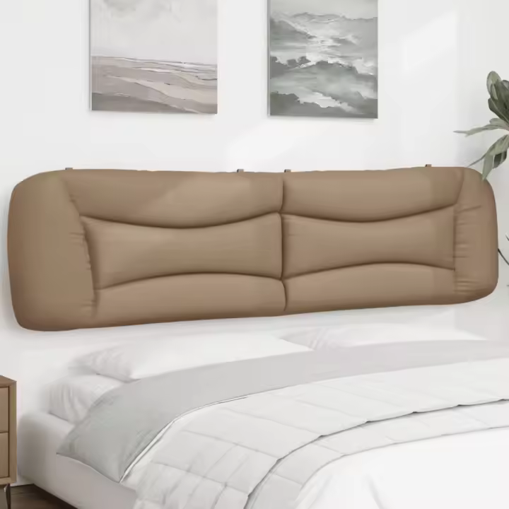 vidaXL Cabecero de cama acolchado cuero sintético capuchino 200 cm - 1