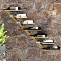 vidaXL Botellero de pared para 7 botellas metal en color Negro/Dorado/Blanco - details 1