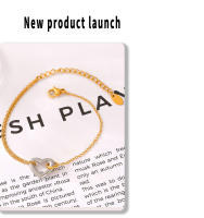 Encanto Pulsera de acero inoxidable con colgante de corazón de plata para mujer, pulseras de mano chapadas en oro de 18 quilates, brazalete de cadenas para muñeca para niñas lindas - details 9