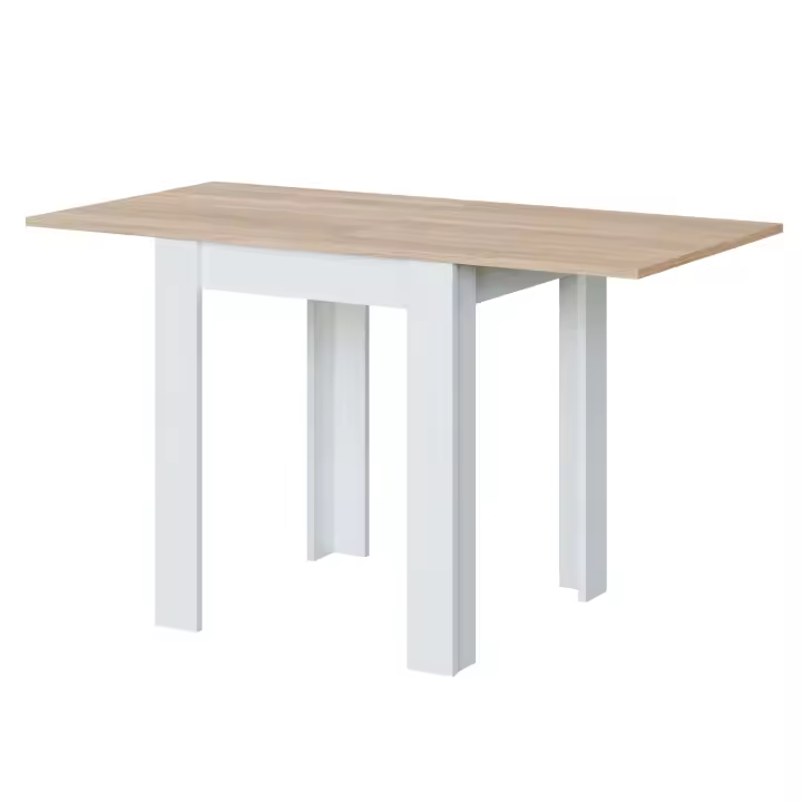 Mesa de Cocina Extensible Livre Estilo Nórdico en Color Blanco y Roble Artik 78x67-134x67 cm - 1