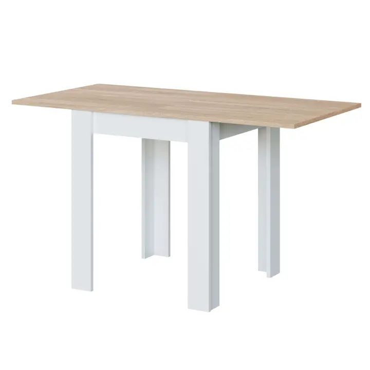 Mesa de Cocina Extensible Livre Estilo Nórdico en Color Blanco y Roble Artik 78x67-134x67 cm - 1
