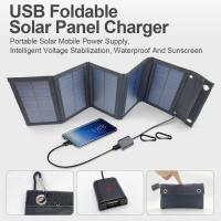 Panel Solar Plegable Portátil Cargador USB 5V DC Energía Continua Suministro De Energía Móvil Alta Potencia De Silicona Monocrómica - details 1