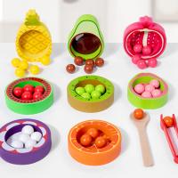 Juego De Montessori Educativo Para Niños Madera Colores Clasificación Alineación Frutas Conociendo Cuentas Entrenamiento Acción Fina Puzzle - details 0