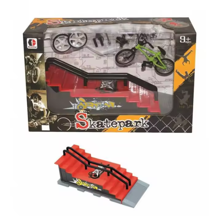 Pista de Acrobacias Skatepark Spin Master con Mini Bici Acrobacias - Incluye Rampas y Obstáculos - 1