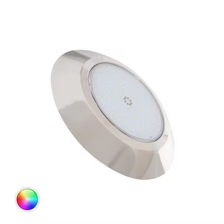 Ledkia Foco Piscina Superficie LED RGBW Sumergible 12V DC IP68 Acero Inoxidable 24W RGBW - 1