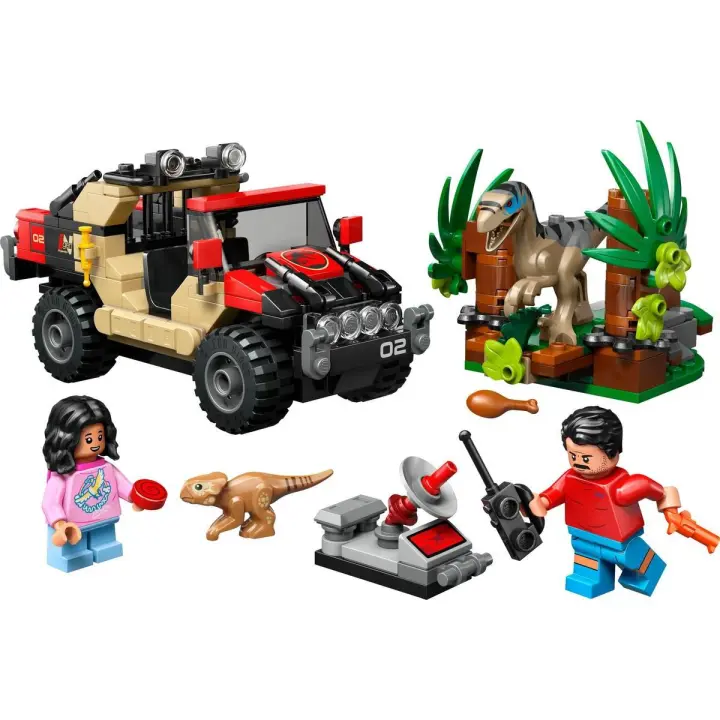 LEGO® 76972 Jurassic World Huida en Todoterreno y Raptor al Acecho Dinosaurio de Juguete, Kit de Construcción con Vehículo Para Contar Aventuras, Regalo Para Niños de 6 Años o Más - 1