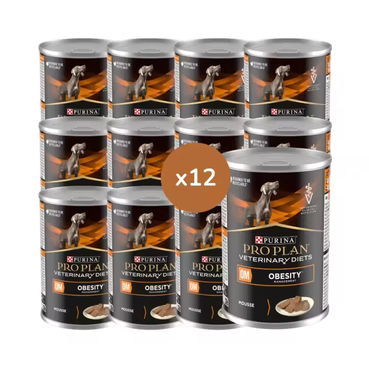 PRO PLAN DV - Canine OM Obesity Management (12x400 gr) - Comida Húmeda en Mousse para Perros para Control de Peso - 1