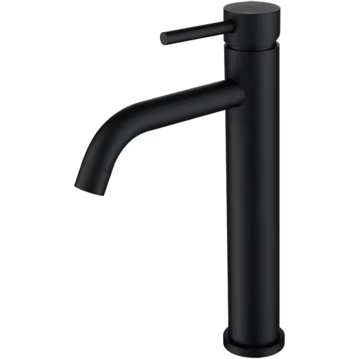 PORCHEDDU Grifo para lavabo sobre encimera, lavabo para baño, Grifo para lavabo frío de Alta Tema, Negro mate - 1