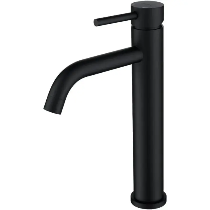 PORCHEDDU Grifo para lavabo sobre encimera, lavabo para baño, Grifo para lavabo frío de Alta Tema, Negro mate - 1