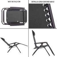 Wonduu Silla Tumbona Gravedad Cero Reclinable con Bloqueo de Seguridad – Plegable con Cojín Reposacabezas – Tejido Oxford y Acero Resistente – Para Jardín, Patio, Terraza, Piscina o Camping – Silla Exterior Cómoda y Ergonómica - details 1