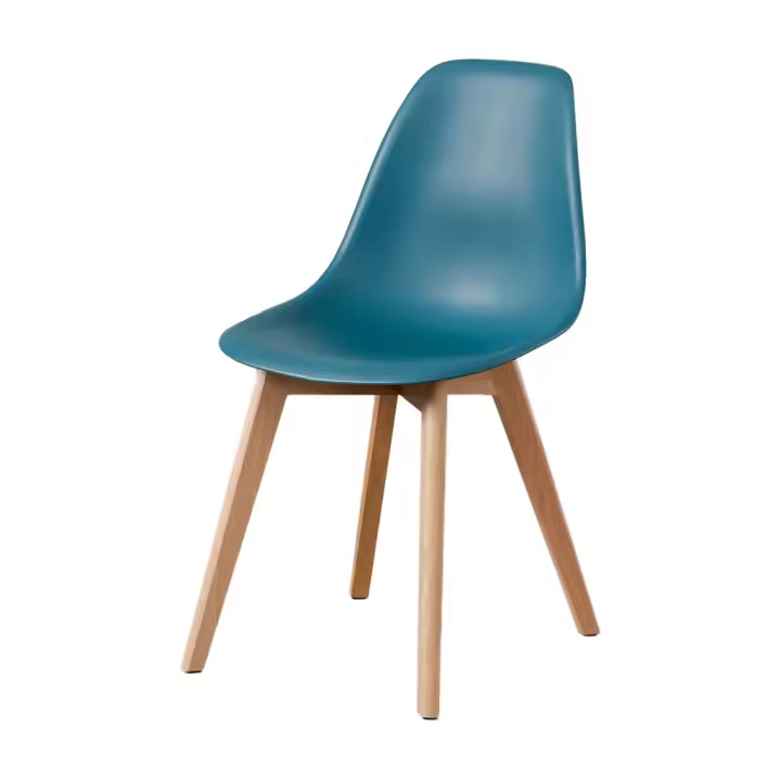 ORION91 Silla ARA Color Azul Turquesa Intenso y Patas Haya 46x55x83 cm Comedor Oficina Salón Teletrabajo Cocina – SpazioLuzio - 1