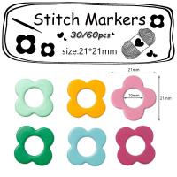 Marcadores De Costura En Forma De Flor Con Función De Bloqueo Para Tejer Y Crochet Accesorios De Costura Marcadores De Nueces De Hilo Multicolor - details 1
