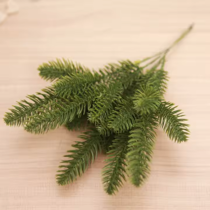 5pcs Plantas Artificiales Pino Hojas Verdes Flores Falsas Para Mesa Navidad Año Nuevo Decoración Accesorios De Fiesta - 1