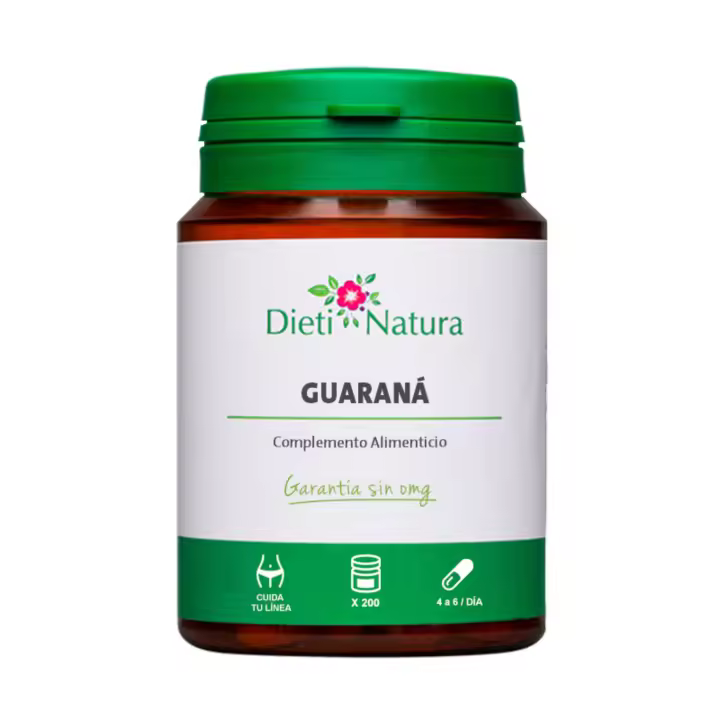 Dieti Natura Cápsulas de Guaraná - Extracto de Semillas de Guaraná - Potente Fuente de Cafeína - 1