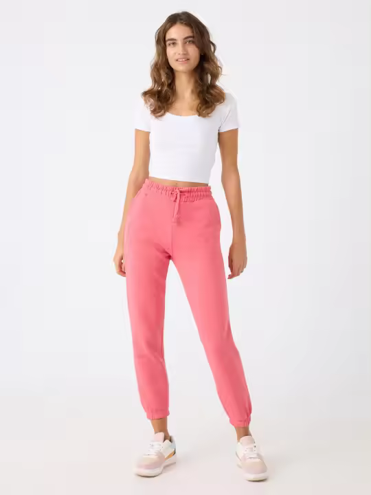 Pantalón jogger básico de felpa con bolsillos al bies y bajo con puños elásticos INSIDE - 1
