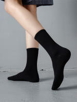 5 Pairs Men Crew Socks Black And White Middle Tube Streetwear Soft Breathable Cotton Casual Socks - details 7