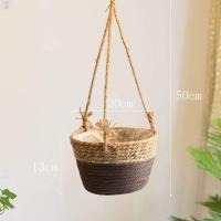 Cuerda de yute colgante maceta-plegable seagrass macrame cesta-para plantas suculentas, decoración interior al aire libre - details 2