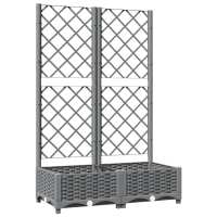 vidaXL Jardinera con enrejado PP 80x40x121,5 cm Color Gris oscuro,  Marrón,  Negro y mas - details 3