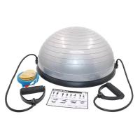 Balón de equilibrio, yoga, entrenador de equilibrio de 60 x 22 cm hasta 200 kg, media pelota de gimnasia, tabla de equilibrio con bomba y 2 bandas de fitness - details 0