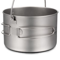 TOMSHOO Sartén De Camping De Titanio Ultraligera Con Tapa Y Mango Plegable Para Cocina Al Aire Libre Tamaños 0.75L/0.9L/1.1L/1.6L/2L/2.8L - details 2